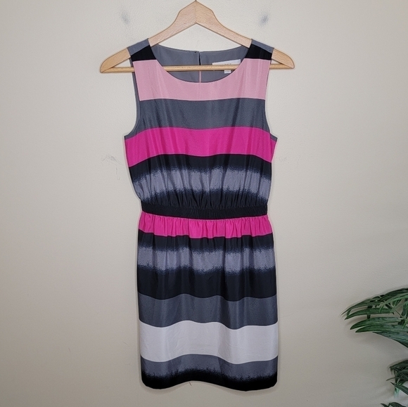 Loft | Pink Gray Black Striped Sheath Dress Size XS - Picture 1 of 4